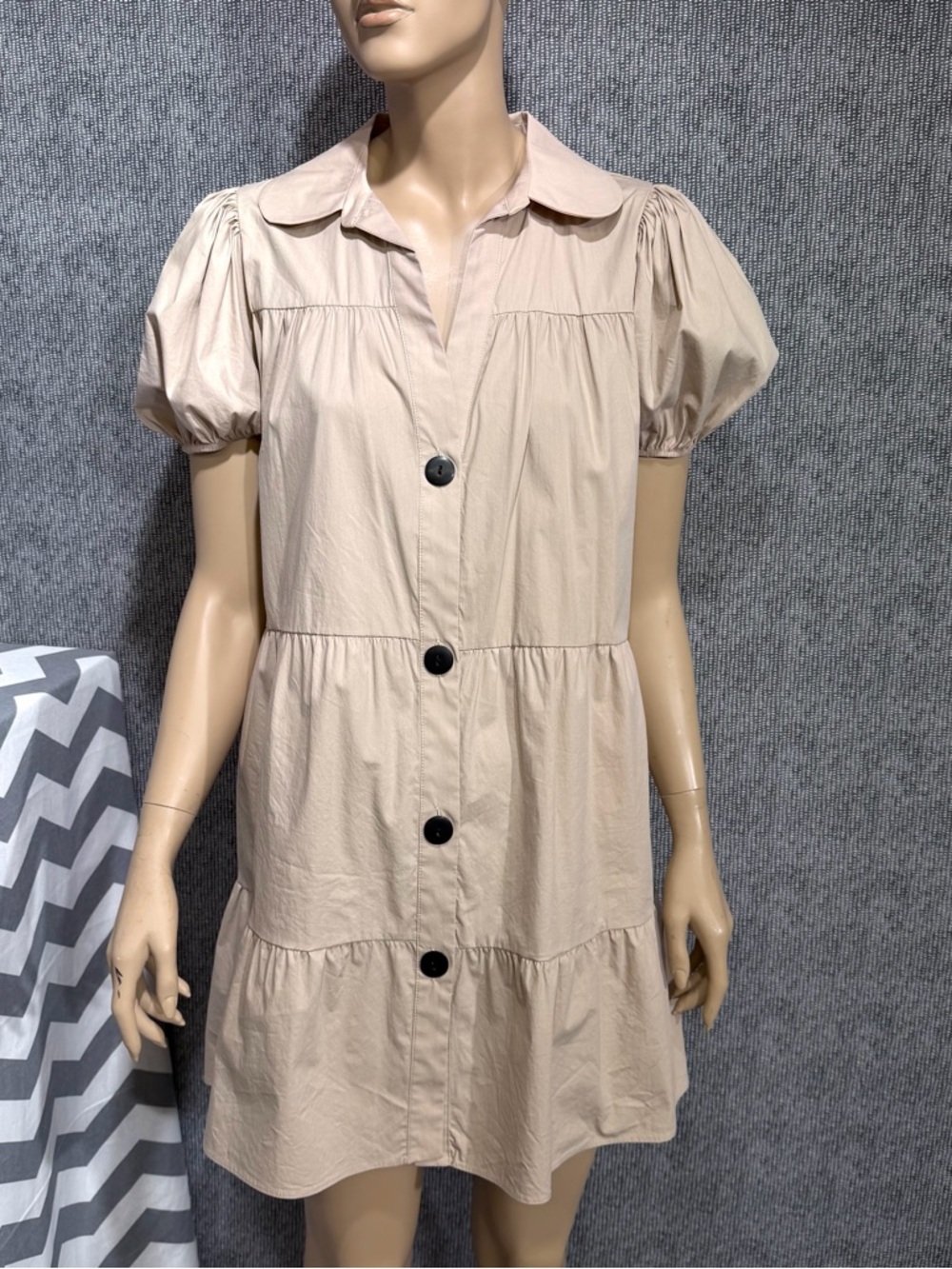 ZARA Tiered Poplin Dress - Picture 13 of 13